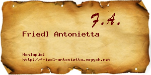 Friedl Antonietta névjegykártya